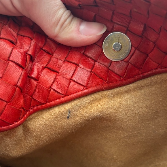 Bottega Veneta Vintage Red Woven Shoulder Bag - Picture 9 of 10